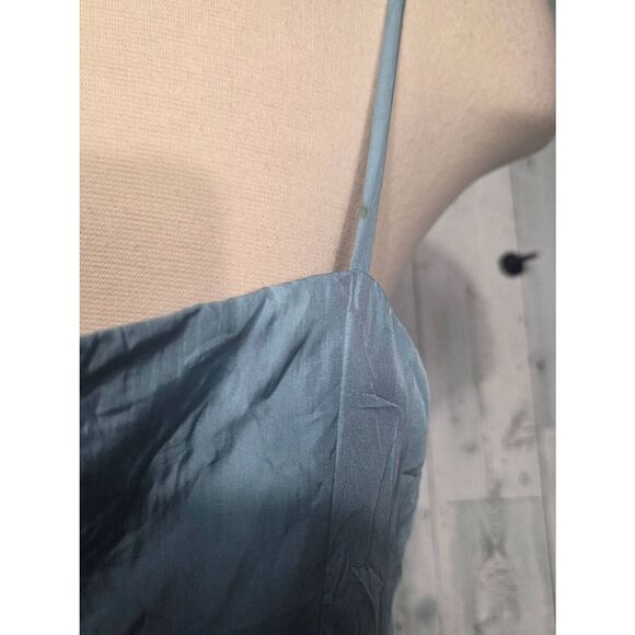 VTG 90s INC Dress Square Neck Spaghetti Strap Crinkle Silk Maxi Dress Sz. 12 - Picture 6 of 7